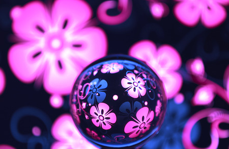 colored glass ballの写真素材