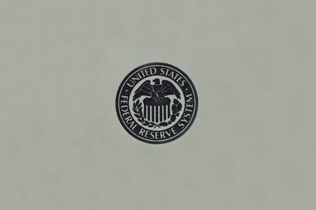 sign from banknote Federal Reserve Systemの写真素材