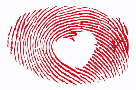 Fingerprint with heart insideの写真素材