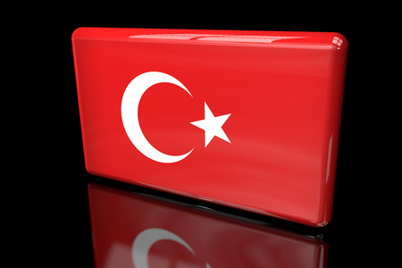Flag of Turkey 3D volumetricの写真素材