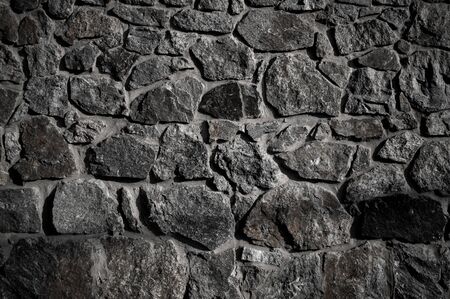 Wall of rough boulders in detail