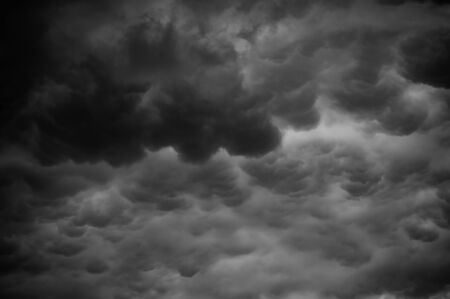 Thunderclouds in gloomy tones close up