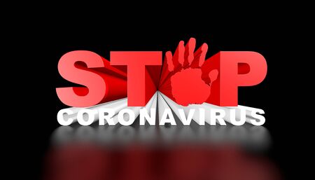 3D illustration words "STOP CORONAVIRUS"の写真素材