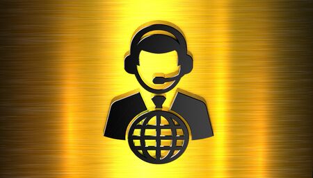 3D illustration icon businessman with a telephone connection. Business concept.の写真素材