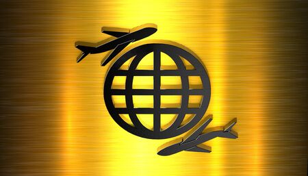 3D illustration globe icon. Business concept.の写真素材