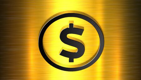 3d illustration of dollar sign iconの写真素材