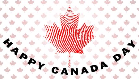 The inscription Happy Canada Day with the colors of the national flag. Canada Day holiday concept.の写真素材