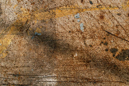 Old dirty and shabby surface with scratches close up