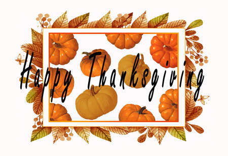 Beautiful festive inscription HAPPY THANKSGIVING close up