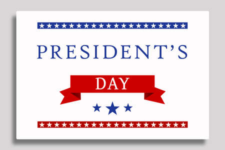 Happy Presidents Day in the United States. Washington's birthday. Beautiful postcard with American symbols close up.の写真素材