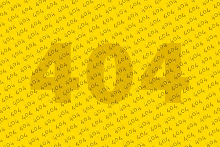 web master day. Lots of 404 signs on a yellow background close up.