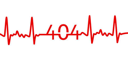 web master day. Connection error 404 in the form of a cardiogram of the heart close up.