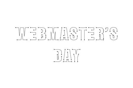 webmaster day. The inscription in a beautiful font in the form of microcircuit contacts close up.の写真素材