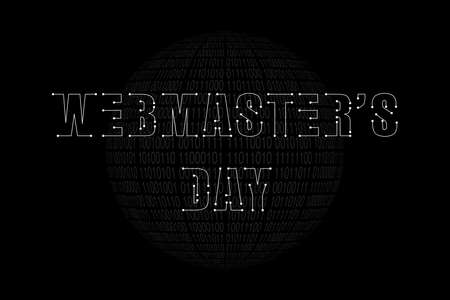 webmaster day. The inscription in a beautiful font in the form of microcircuit contacts close up.の写真素材