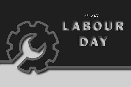 International Workers' Day. Holiday card with text LABOR DAY close up.の写真素材