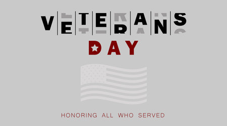 veterans day. Creative text on a gray background close up.の写真素材