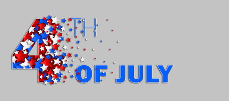 USA Independence Day. Colorful postcard with text 4th of July close up.の写真素材