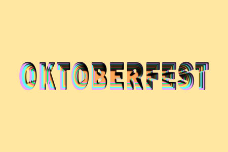 Oktoberfest. Creative colorful text close up.の写真素材