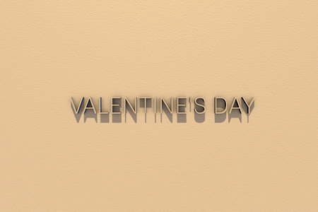 Valentine's Day. 3D text on a light background close up.の写真素材