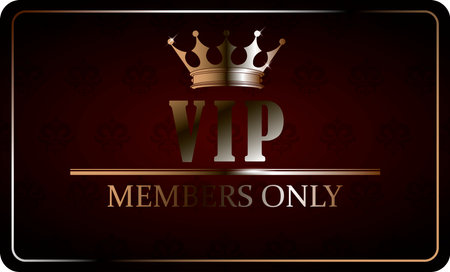 Broun VIP card with gold elements and crown close up. Vector image.のイラスト素材