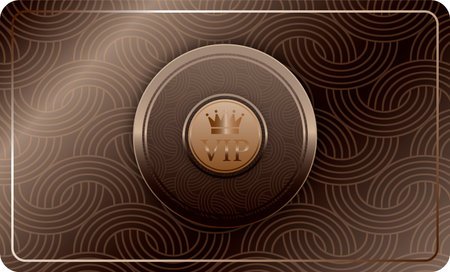 Broun VIP card with gold elements and crownのイラスト素材