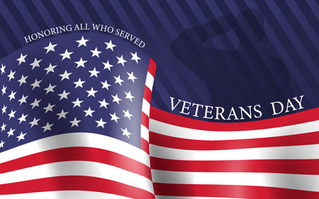 Happy veterans day. Veterans day background close up. Memorial American veteran day vector design illustration.のイラスト素材