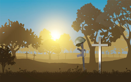 Greeting card for Veterans Day, Memorial Day, Independence Day. Concept - patriotism, remember honor. Vector imageのイラスト素材