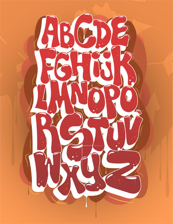 Hip hop bubble graffiti font vectorのイラスト素材