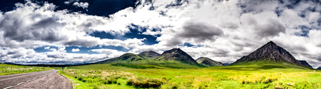 View on mountain landscape in the highlands of Scotlandの写真素材