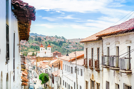 View on Colonial buildings in the old tow of Sucre - Bolivia View on Colonial buildings in the old tow of Sucre - Bolivia
