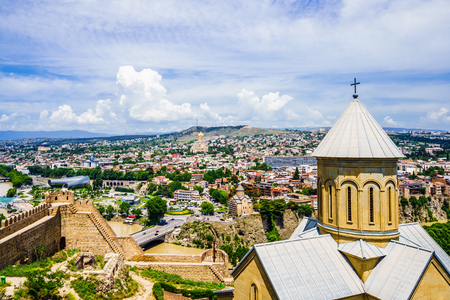 Panoramic view over the cityscape of Tbilisi - Georgiaの写真素材