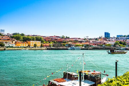 Pier at Douro valley in Oporto, Portugalの写真素材