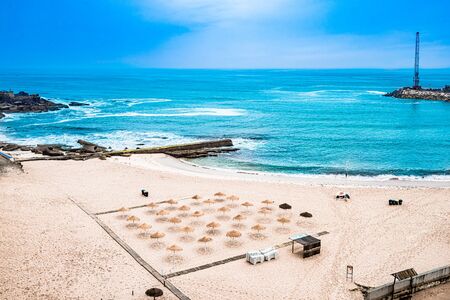 Beach and atlantic ocean of Ericeira, Portugalの写真素材