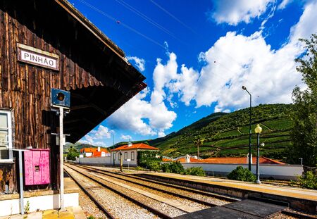 Pinhao train station in douro valley, Portugalの写真素材