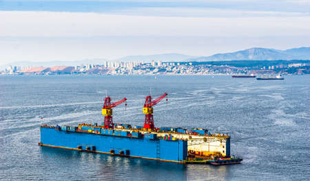 Dockyard at the port of Valparaiso, Chile