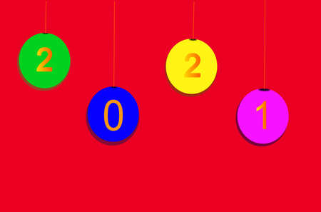 Red isolated background copy space gift box green yellow ball gold star banner poster pattern...