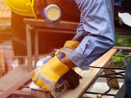 New House Building home Project.Lumberjack craftman foreman engineering construction african...
