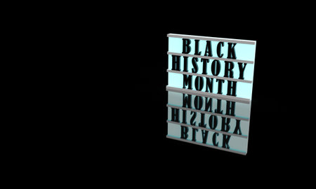 Sign symbol black history month font text calligraphy human right african america person people ethnicity event social party celebration festival february october culture concept.3d renderの写真素材