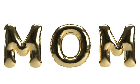 <p>Mom golden yellow orange gradient color balloon text font symbol&nbsp;ornament happy mother day mum love parent family spring mama romantic gift award surprise hug celebration festival kid cute.3d render</p>の写真素材