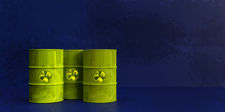 cesium 137 danger hazard atomic radioactive nuclear industry energy radiation sign safety container chemical toxic waste steel iron pollution environment cs 137  laboratory cesiumの写真素材