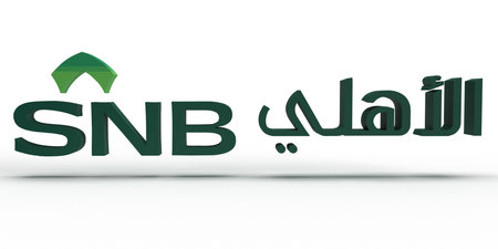 Bangkok-Thailand-Mar 20 2023 :SNB Bank font saudi arabia banking financial investment stock business commercial exchange saving wealth economy trade snb bank alahil currency moneyのeditorial素材