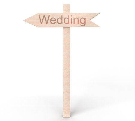 sign wooden direction arrow wedding font text romantic ceremony vintage natural design marriage symbol couple venue retro label message engagement concept love wedding husband textの写真素材