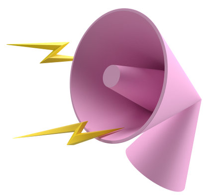 megaphone symbol sign marketing sale communication advertisement announcement message bullhorn business voice loud media shout information social public talking character brand camの写真素材