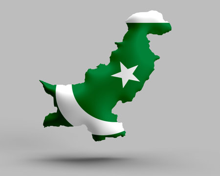 Pakistan map country national day flag pakistani indian celebration festival holiday green white color independence freedom politic culture happy patriotic asia culture republic 14の写真素材