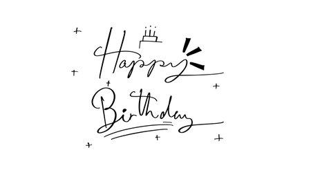 Happy Birthday Calligraphic Lettering Vector Template Design Illustration.のイラスト素材