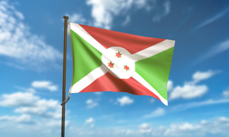 Burundi Independence Day July month 1 first date day Blue Sky cloudy white background wallpaper africa national travel patriotism country freedom map Burundi Independence Day July month 1 first dateの写真素材