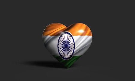 ndia country flag august month 15 th fifteenth india love heart shape indian culture democracy patriotism republic happy independence day india 15 th fifteenth day date yellow white green colorの写真素材