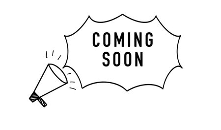 Coming soon text font sign symbol promotion business announcement message product marketing advertisement label arrival sale coming soon tag card coming soon drawing message box shop retail productのイラスト素材