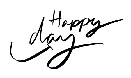 Happy day smile icon fun enjoy positive emotion text font calligraphy hand written lettering script black color celebration family happy day icon smile beautiful freedom friendship laughing romanticのイラスト素材