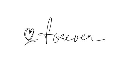 Love heart shape black color object forever text font calligraphy hand written lettering script lover heart forever passion romantic happy wedding celebration together happy valentine day dating loveのイラスト素材